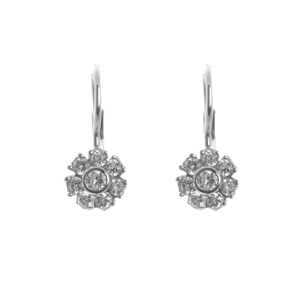 18k White Gold Lever back Cubic Kayla Earrings