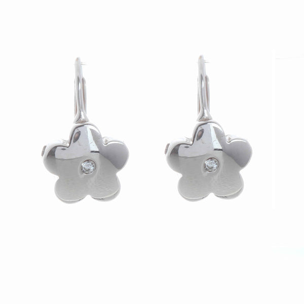 18k White Gold Lever back Cubic Gianna Earrings