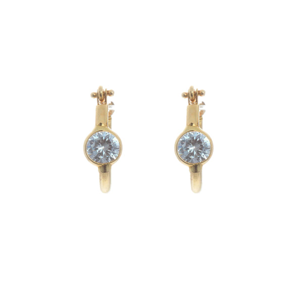 18k Yellow Gold Hoops with Cubic Rachel Earrings