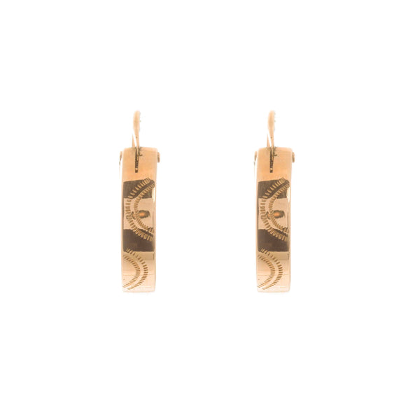 18k Yellow Gold Pattern Hoops Lila Earrings