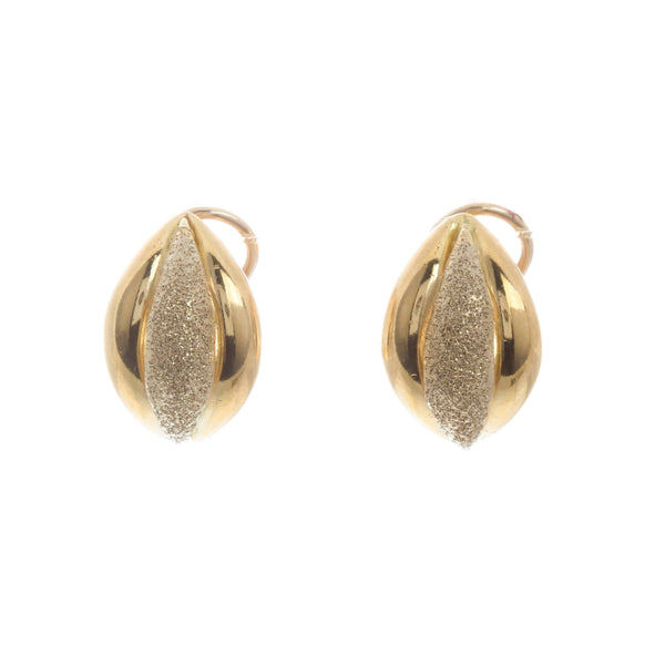 18k T-tone Omega back Alexandra Earrings