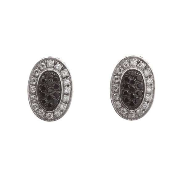 18k White Oval Cubic Post Caylee Earrings