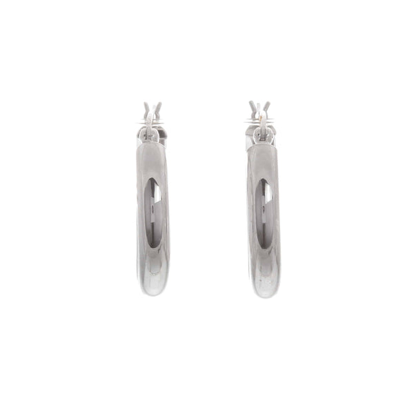 14k White Gold Tube Style Tona Earrings