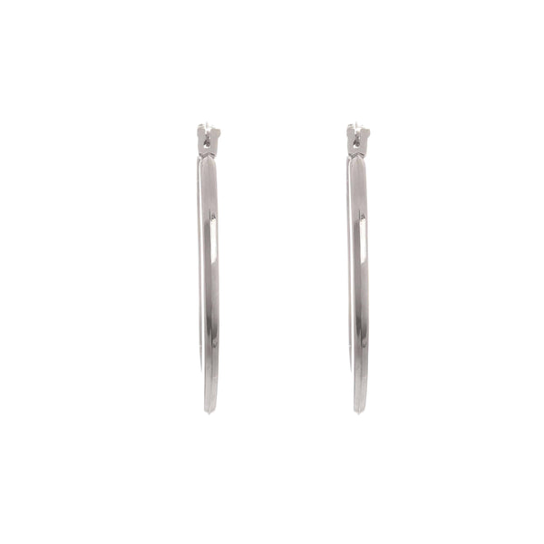 18k White Gold Tube Style Hoops Alexa Earrings