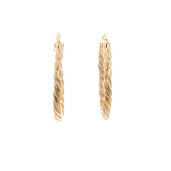 18k Yellow Gold Swirl Tube Style Hoop Nevaeh Earrings