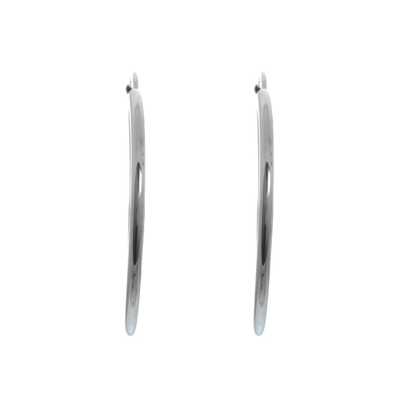 18k White Gold Tube Style Hoop Skylar Earrings