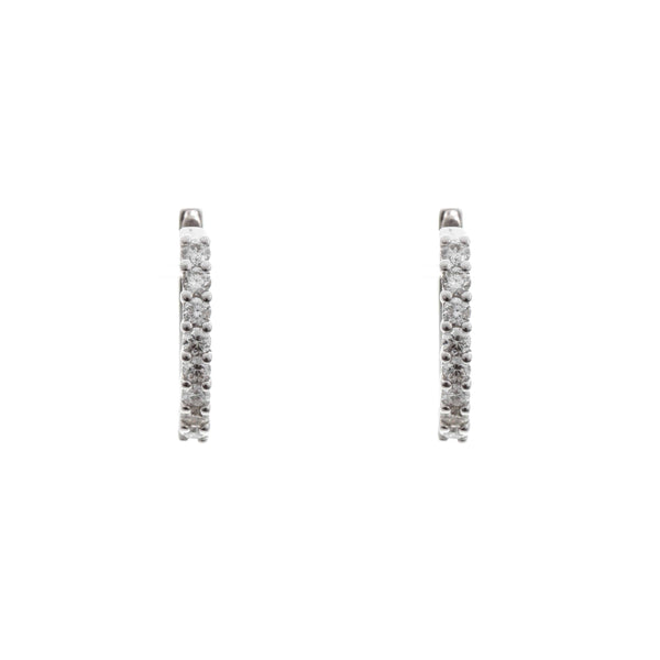 18k White Gold (0.48 Ct. Tw.)diamond Huggies Angela Earrings