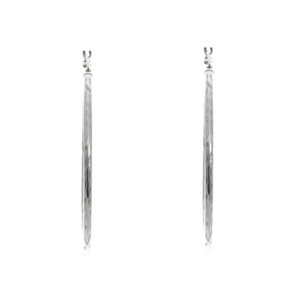 14k White Gold Large thin Hoops Daleyza Earrings