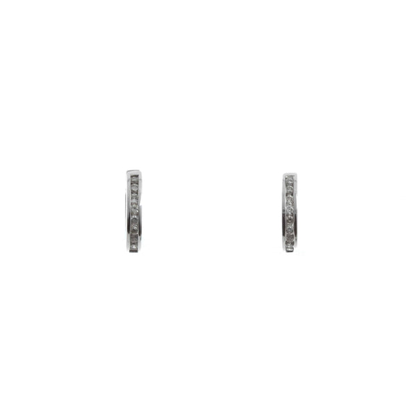 18k White Gold Huggies Diamond Raelynn Earrings