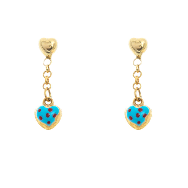 18k Yellow Gold Heart Drop Vanessa Earrings