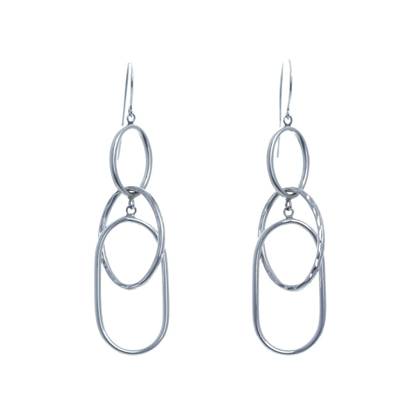 14k White Gold Oval Drop Sheppard Gracie Earrings