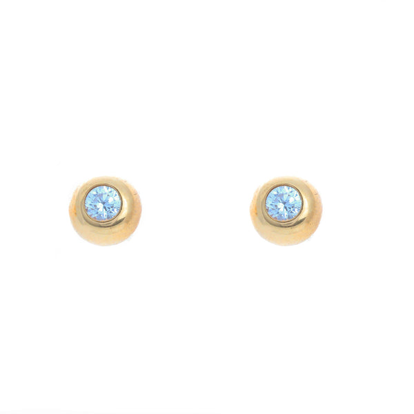 18k Yellow Gold Round & Cubic Malia Earrings