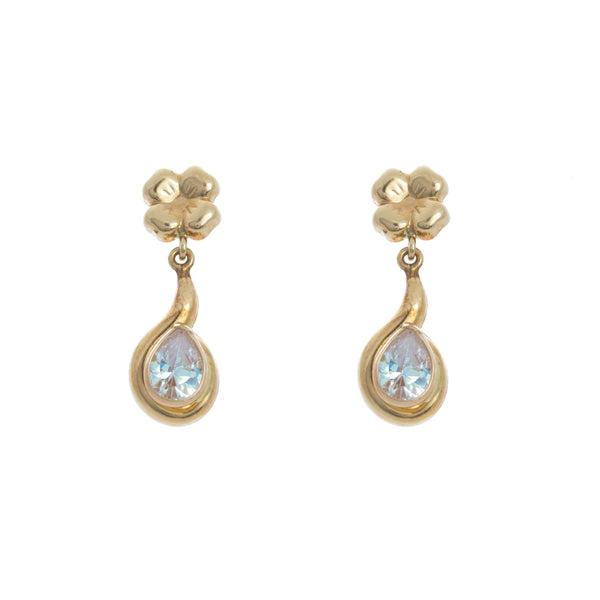 18k Yellow Gold Drop Cubic Nayeli Earrings