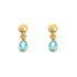 18k Yellow Gold Oval Blue Drop Francesca Earrings