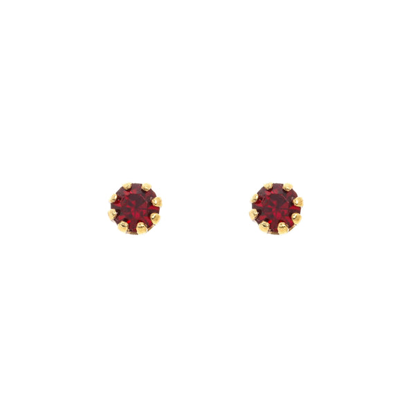 18k Yellow Gold Round Garnet Annalise Earrings