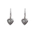 18k White Gold Bezel Heart Cubic Juniper Earrings