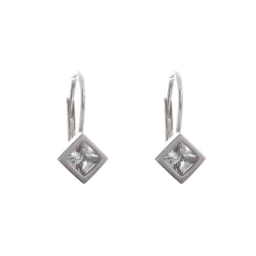 18k White Gold Princess Cubic Charley Earrings