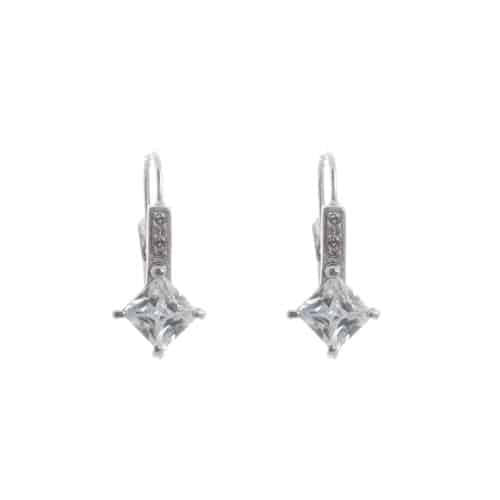 18k White Gold Princess Cubic Kelsey Earrings