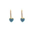 18k Yellow Gold Puffed Heart Blue Megan Earrings