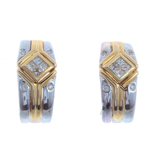 14k T-tone Princess Braylee Earrings