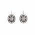 18k White Gold Oval Cubic Lever back Dulce Earrings