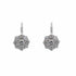 18k White Gold Floral Round Lever back Lindsay Earrings