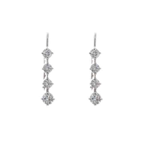 18k White Gold Cubic Lever back Blair Earrings