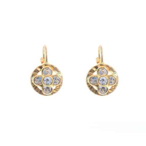 18k Yellow Gold Cubic Bezel Erica Earrings