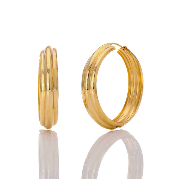 18k Yellow Gold Hoop Earrings