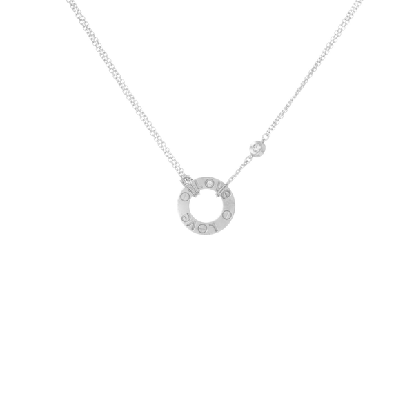 18k White Gold Lock Necklace