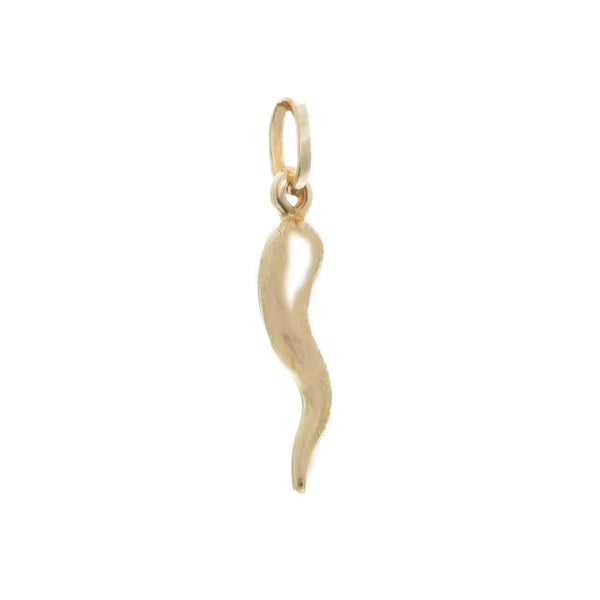 14k Yellow Gold Brushed Horn (pepper) Pendant