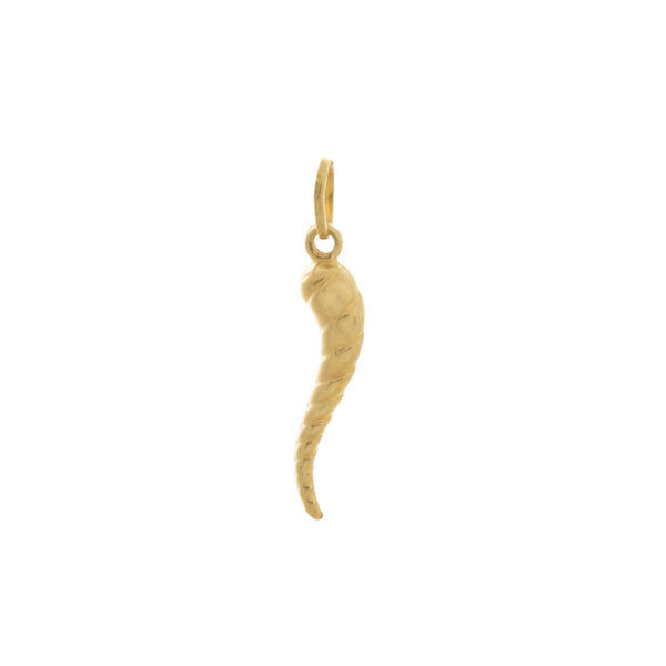 18k Yellow Gold Swirl Horn Pendant