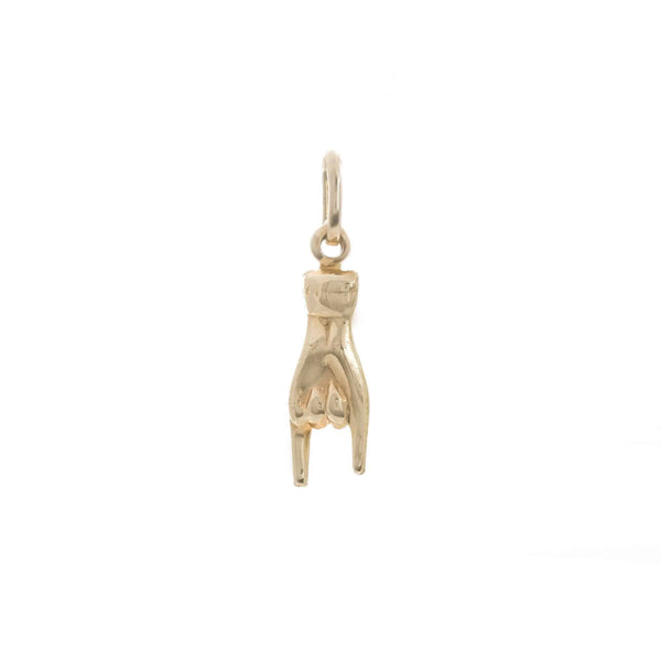 Yellow Gold Hand Italy Charm Pendant