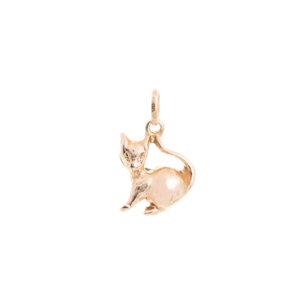 18k Yellow Gold Cat Pendant