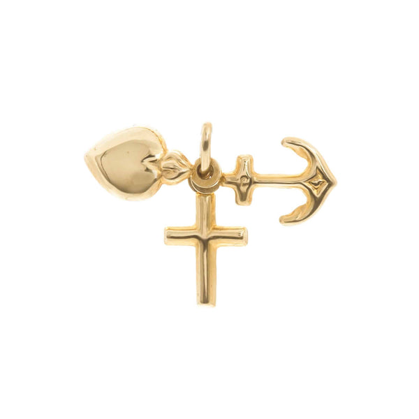 Yellow Gold Faith Hope Love Charity Pendant