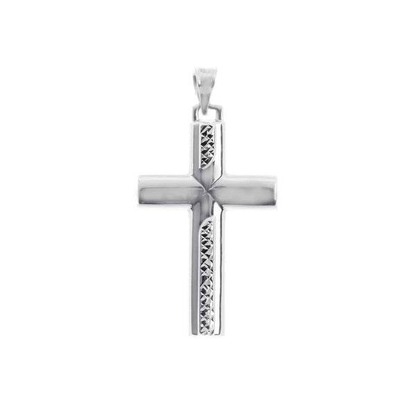 10k White Gold Cross Pendant