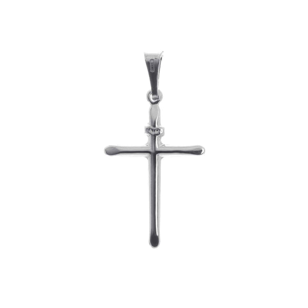 14kwhite Gold Simple Cross Pendant