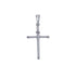 14k White Gold Simple Cross Charm Pendant