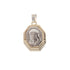 18k Two Tone Octogon Shape Jesus Pendant