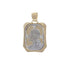 18k T-tone Rectangular Jesus Pendant