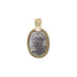 18k Two Tone Oval Jesus Face Pendant