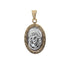 18k T-tone Oval Religious Jesus Pendant