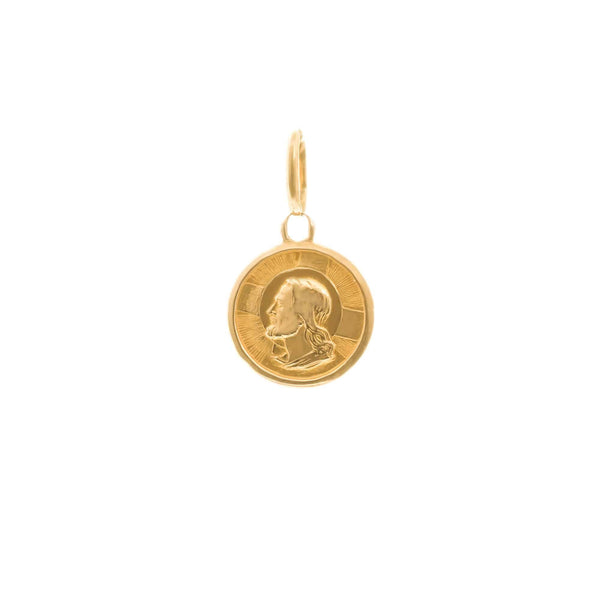 18k Yellow Gold Man’s Jesus Dio Ti Protegga Pendant