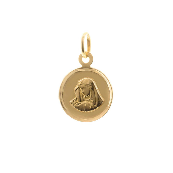 18k Yellow Gold Madonna Hight Polish Pendant