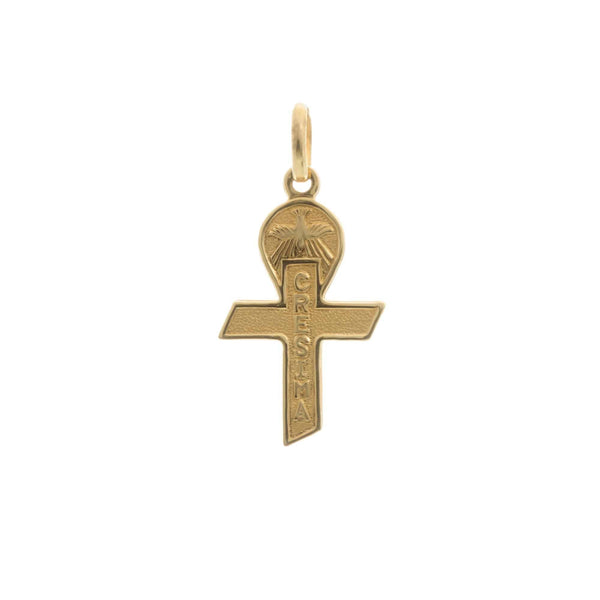 18k Yellow Gold Confirmation Cross Style Pendant