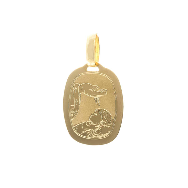 18k Yellow Gold Baptismal Pendant