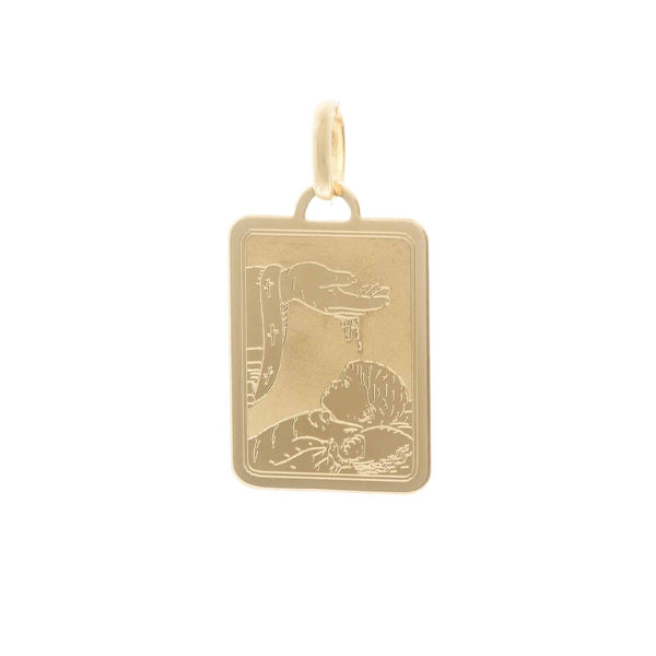 18k Yellow Gold Baptismal Pendant