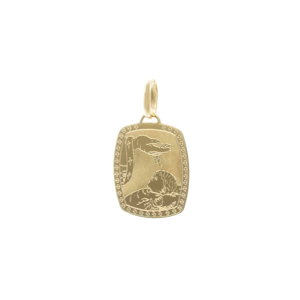 18k Yellow Gold Baptismal Graven Pendant