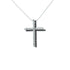 18k White Gold Black & (0.40 Ct. Tw.) Diamond Cross Necklace