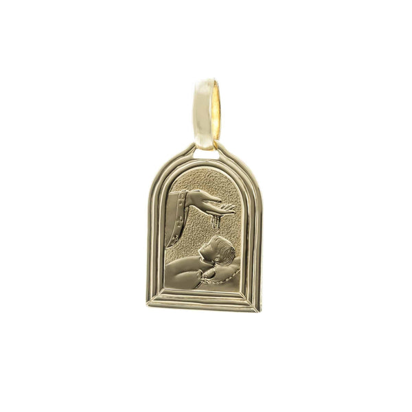 18k Yellow Gold Baptismal Pendant